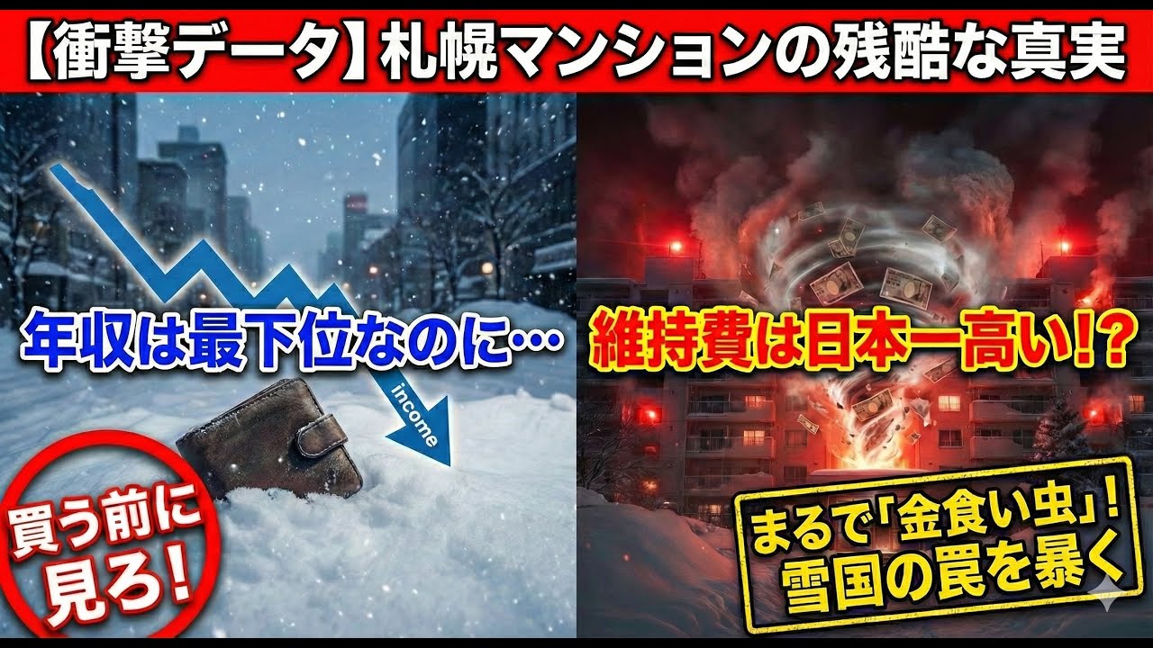 【衝撃データ】年収は最下位なのに維持費は日本一高い？札幌のマンションが「金食い虫」になる残酷な理由